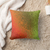 緑とオレンジの色合い クッション (ブランケット)