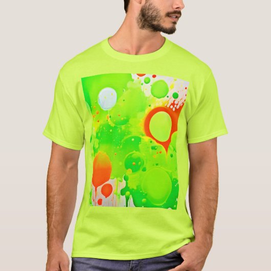 緑とオレンジの色彩 Tシャツ (正面)