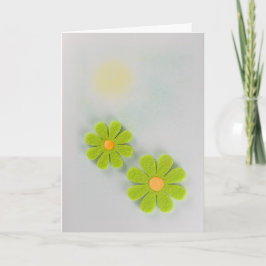 緑とオレンジの花をパーソナライズ カード