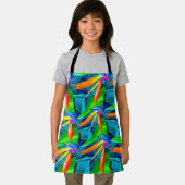 緑とオレンジの花柄 エプロン (インサイチュ)