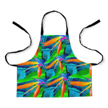 緑とオレンジの花柄