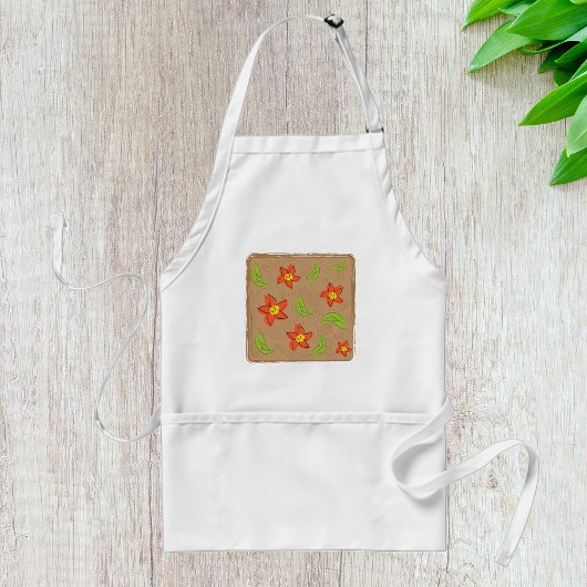 緑とオレンジの花 スタンダードエプロン