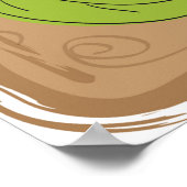 緑とオレンジの花 ポスター (角)