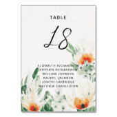 緑とオレンジの野草のゲストの名前 テーブルナンバー (裏面)