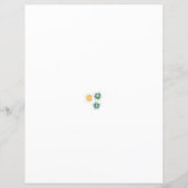 緑とオレンジの3つの花花びら (裏面)