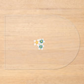 緑とオレンジの3つの花花びら アクリル招待状 (正面)