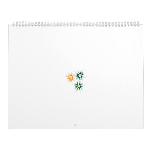 緑とオレンジの3つの花花びら カレンダー (カバー)