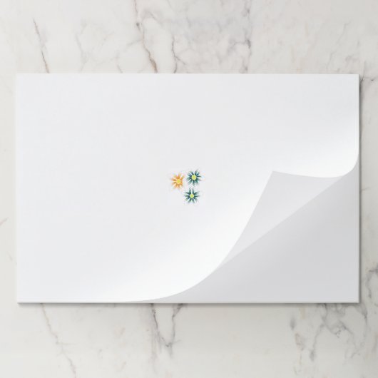 緑とオレンジの3つの花花びら ペーパーパッド (折り畳み)