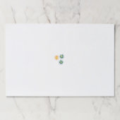 緑とオレンジの3つの花花びら ペーパーパッド (正面)