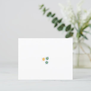 緑とオレンジの3つの花花びら ポストカード