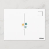 緑とオレンジの3つの花花びら ポストカード (裏面)