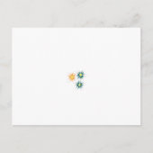 緑とオレンジの3つの花花びら ポストカード (正面)