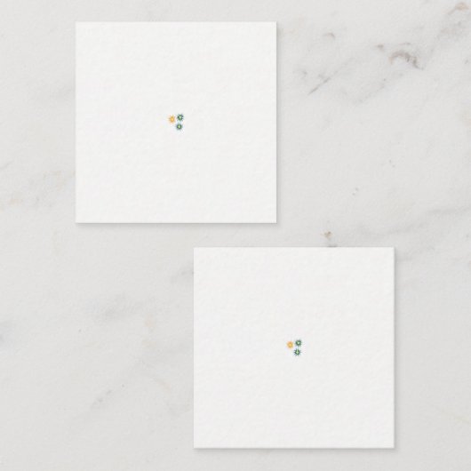 緑とオレンジの3つの花花びら 予約カード (正面/裏面)