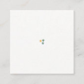 緑とオレンジの3つの花花びら 予約カード (正面)