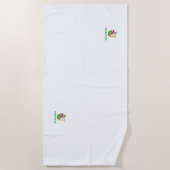 緑とオレンジスタイリッシュ色のバスルーム ビーチタオル (正面)