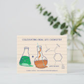 緑とオレンジ日付化学はがきを保存 案内ポストカード (スタンド正面)