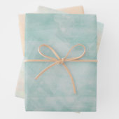 緑とオレンジ色の変化した水色 ラッピングペーパーシート (インサイチュ)