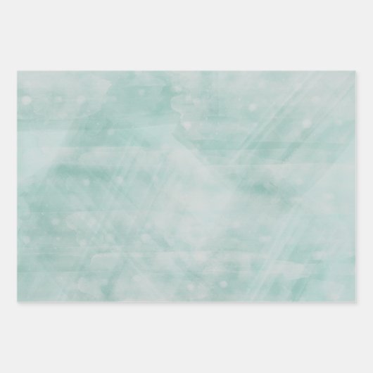 緑とオレンジ色の変化した水色 ラッピングペーパーシート (正面)