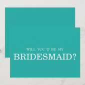 緑とキュートなお願い！あなたは私のウェディングパーティーの仲間になってくれる？ 招待状 (正面/裏面)