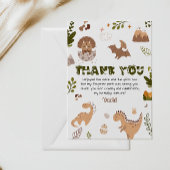 緑とキュートな中立的な先史時代の恐竜 サンキューカード