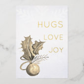 緑とクリスマスボール水のカラーアート 箔シーズンカード (正面)