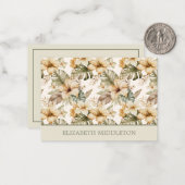 緑とクリームの水の色の熱帯フローラ ノートカード (正面/裏面インサイチュ)