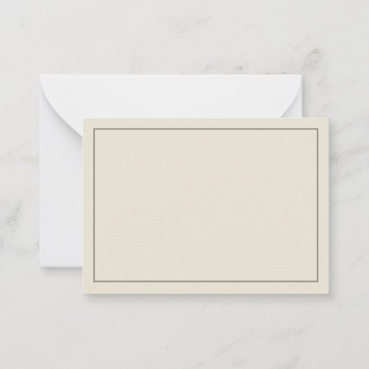 緑とクリームの水の色の熱帯フローラ ノートカード (裏面)