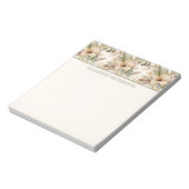 緑とクリームの水の色の熱帯フローラ ノートパッド (回転)