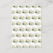 緑とクリームフローラ赤ちゃんシャワー予約リクエスト エンクロージャーカード (裏面)