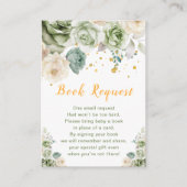 緑とクリームフローラ赤ちゃんシャワー予約リクエスト エンクロージャーカード (正面)