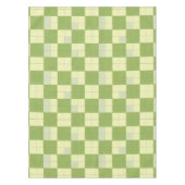 緑とクリーム市松模様にのタイル模様 テーブルクロス (正面)