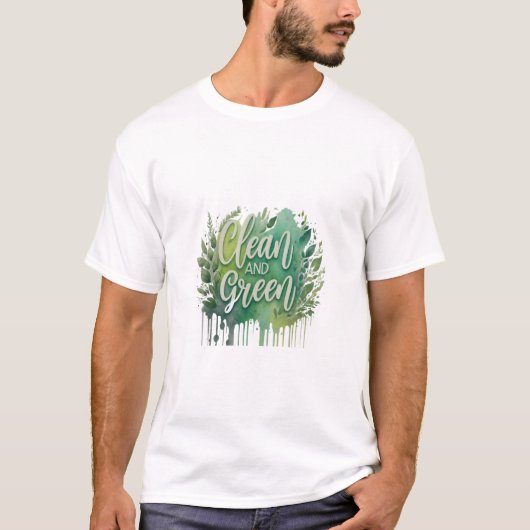 緑とクリーン Tシャツ (正面)