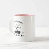 緑とク祝リアルのDiwali ツートーンマグカップ (正面左)