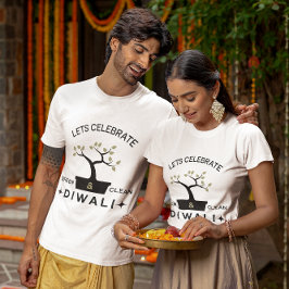 緑とク祝リアルのDiwali Tシャツ