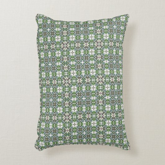 緑とグレーのモダンケルト模様 アクセントクッション (正面(垂直))