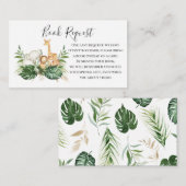 緑とサファリの動物のブックリクエスト エンクロージャーカード (正面/裏面)