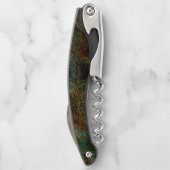 緑とサンゴの斑点のある壁スタイル ソムリエナイフ (裏面)