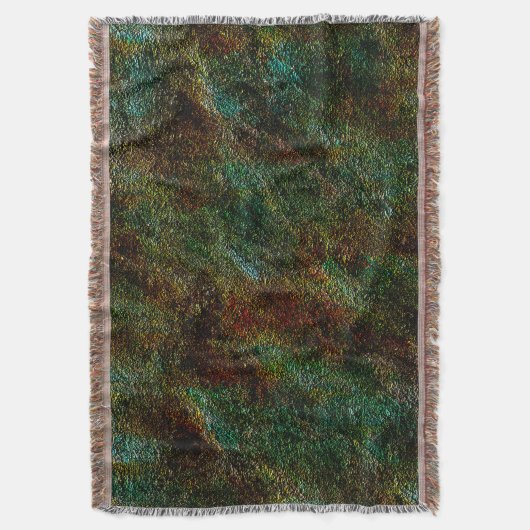 緑とサンゴ色の斑点のある壁のテクスチャ スローブランケット (正面縦)