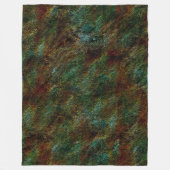緑とサンゴ色の斑点のある壁のテクスチャ フリースブランケット (正面)