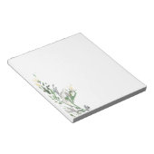 緑とシルバーの水カラーフローラ ノートパッド (アングル)