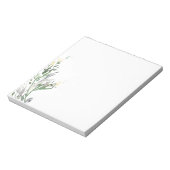 緑とシルバーの水カラーフローラ ノートパッド (回転)