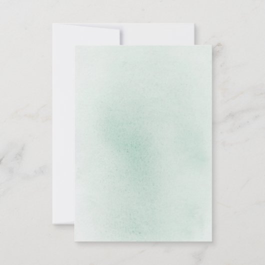 緑とシルバーウェディングRSVPの多肉植物 出欠カード (裏面)