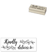 緑とスクリプトがラバースタンプに優しく届く ラバースタンプ (押印)