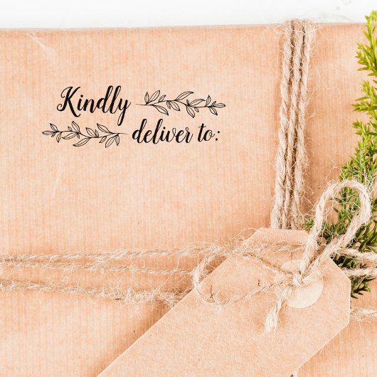 緑とスクリプトがラバースタンプに優しく届く ラバースタンプ