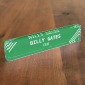 緑とスタイリッシュ白のデスク名プレート デスクネームプレート (側面)