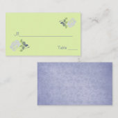 緑とスモークブルーのフローラ座席表 プレイスカード (正面/裏面)