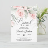 緑とソフトピンクのフローラブライダルシャワー 招待状 (スタンド正面)