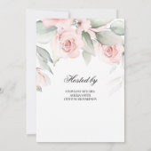 緑とソフトピンクのフローラブライダルシャワー 招待状 (裏面)