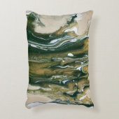 緑とタンの抽象芸術アクセント枕 アクセントクッション (正面(垂直))