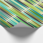 緑とターコイズのヴィンテージ抽象芸術パターン ラッピングペーパー (角)